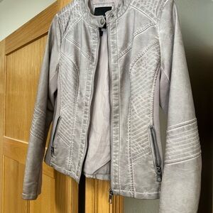 Maurices Light Gray Leather Jacket